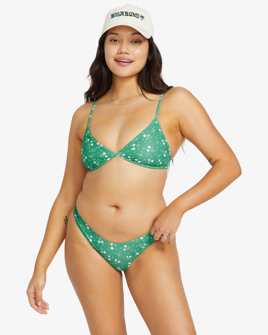 Womens In The Green Charlie Medium Coverage Bikini Top