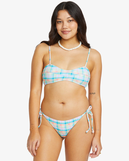 Womens Check The Waves Full Coverage Bikini Top