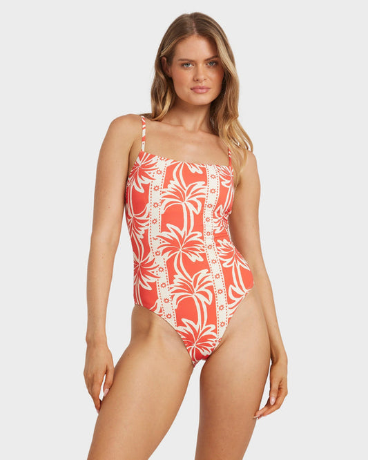 Womens Row Of Palms Bella One Piece Swimsuit
