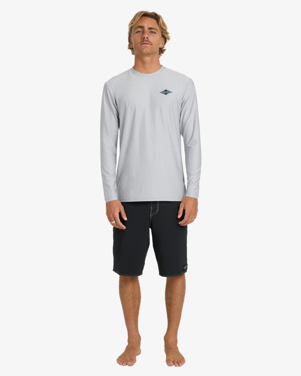 Mens Diamond Shoreline Long Sleeves UPF 50 Surf T-shirt