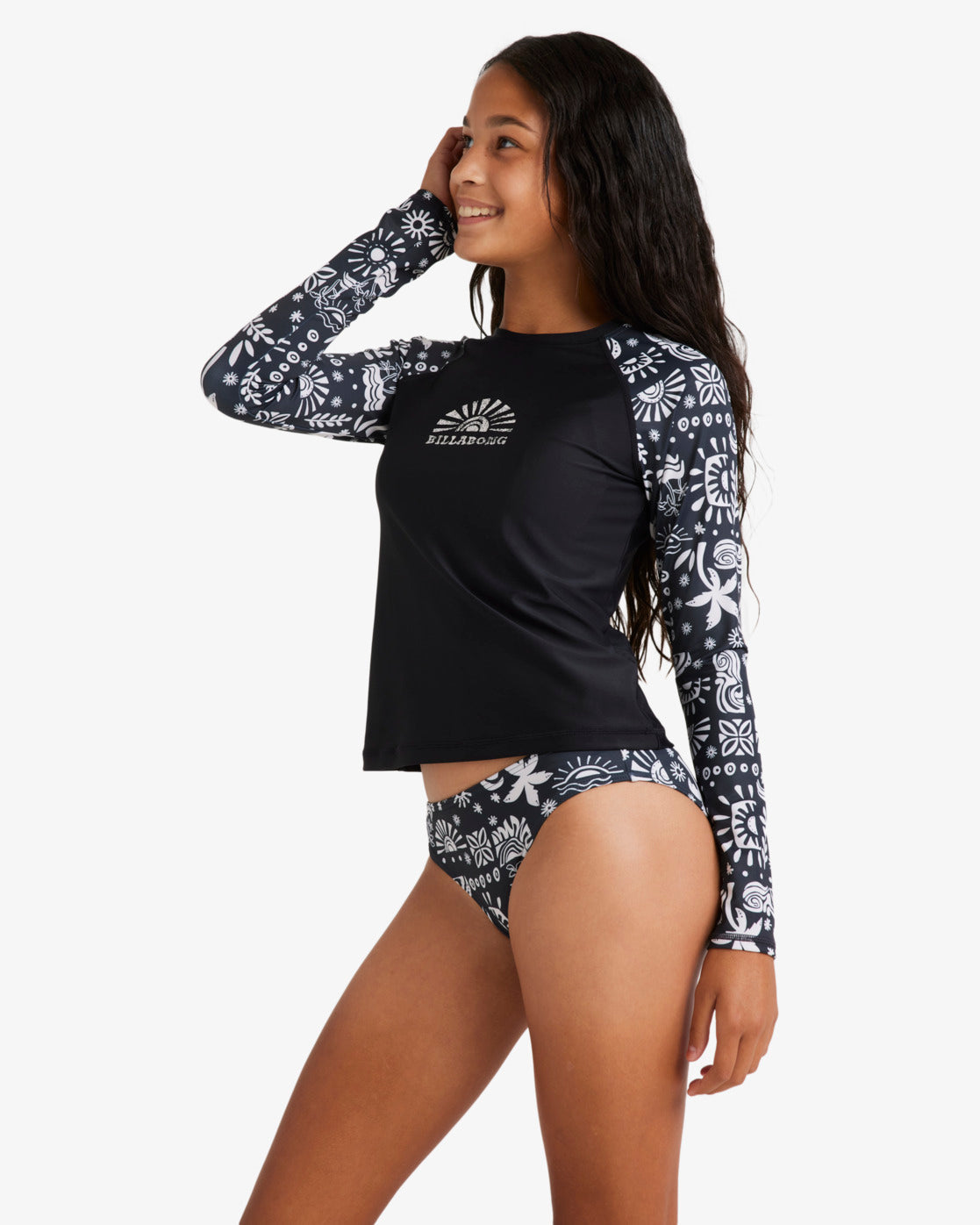 Girls 6-14 Paradise Stamp Rash Vest Set